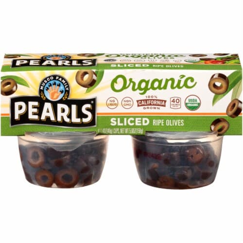 Pearls Olives, Ripe, Organic, Sliced