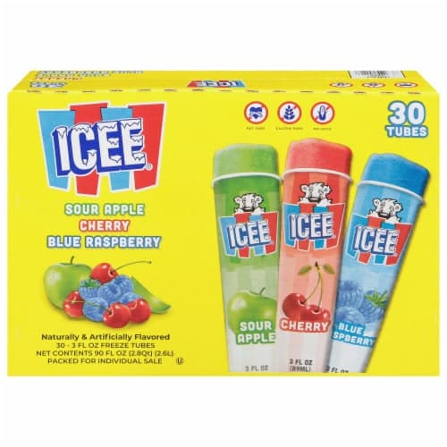 Icee Freeze Tubes Cherry Sour Apple & Blue Raspberry