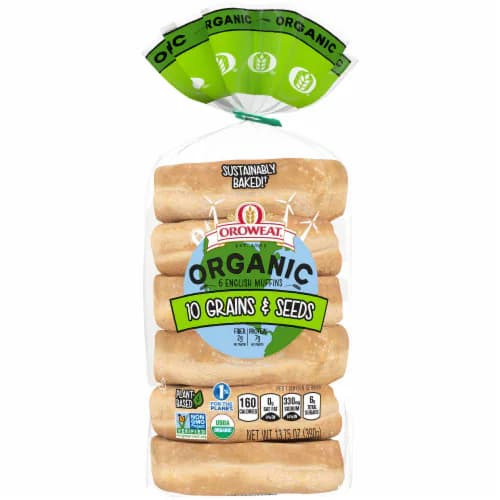 Oroweat Organic 10 Grains & Seeds English Muffins