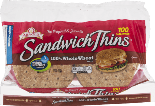 Arnold Sandwich Thins 100% Whole Wheat Rolls