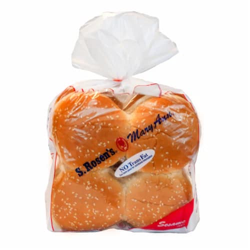 S.Rosens Buns Mary Ann Sesame Plain Hamburger Buns