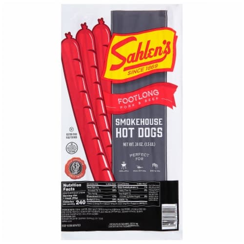 Sahlen'S Footlong Smokehouse Hot Dogs