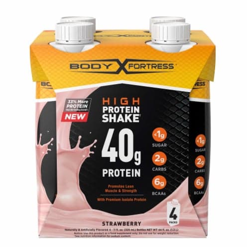 Body Fortress Strawberry High Protein Shakes
