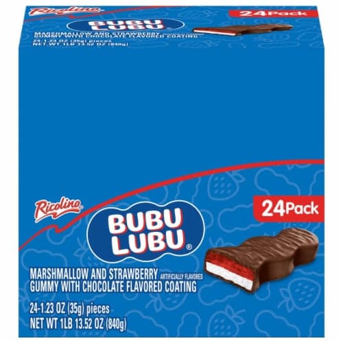 Ricolino Bubu Lubu Strawberry And Marshmallow Chocolate Covered Treat