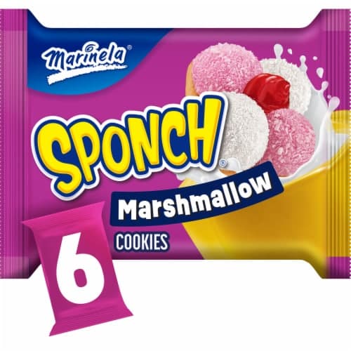 Marinela Sponch Marshmallow Coconut And Strawberry Cookies