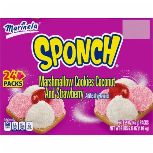 Marinela Sponch Marshmallow Cookies - Coconut And Strawberry