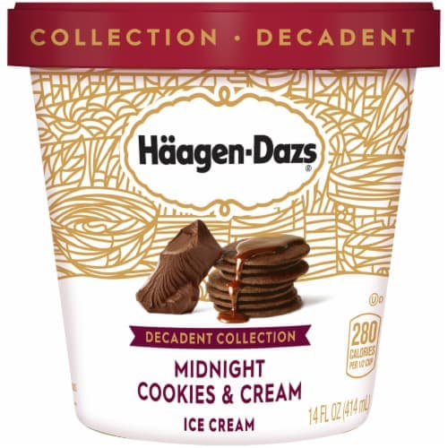 Haagen Dazs Decadent Collection Ice Cream, Midnight Cookies & Cream