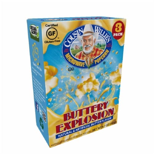 Cousin Willie'S Buttery Explosion Movie Theater Extra Butter Popcorn