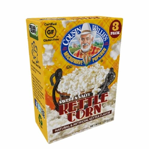 Cousin Willie'S Sweet & Salty Kettle Corn Microwave Popcorn