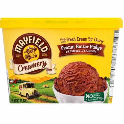 Mayfield Creamery Ice Cream, Premium, Peanut Butter Fudge