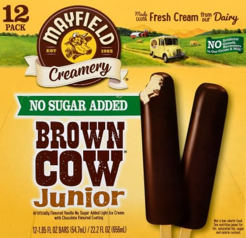 Mayfield Creamery Junior No Sugar Added Brown Cow Ice Cream Bars