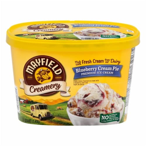 Mayfield Creamery Ice Cream, Premium, Blueberry Cream Pie