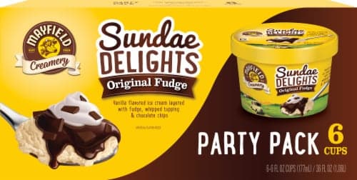 Mayfield Creamery Sundae Delights Party Pack Original Fudge Ice Cream