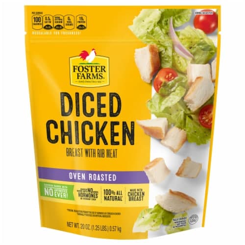 Foster Farms Diced Chicken Breast, Oven Roasted