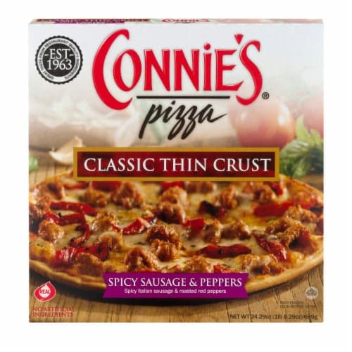 Connie'S 11-Inch Spicy Sausage & Peppers Classic Thin Crust  Pizza