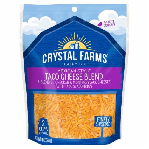 Crystal Farms Cheese Blend, Taco, Mexican Style, Finely Shredded
