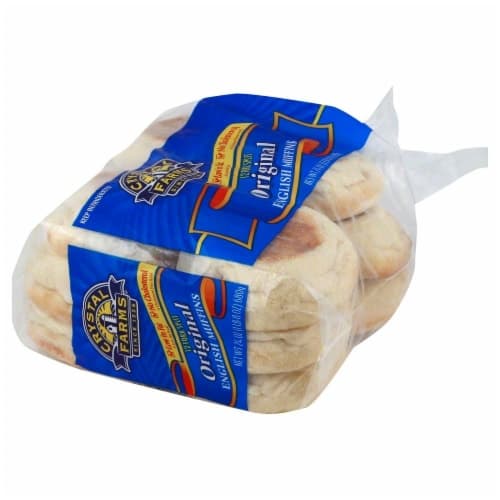 Crystal Farms English Muffins, Original, Fork Split