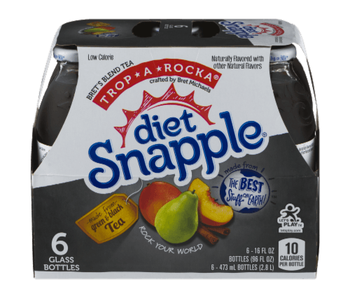Diet Snapple Trop-A-Rocka Tea, Oz Glass Bottles