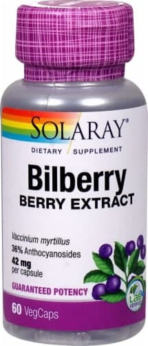 Solaray Bilberry Berry Extract Vegetarian Capsules