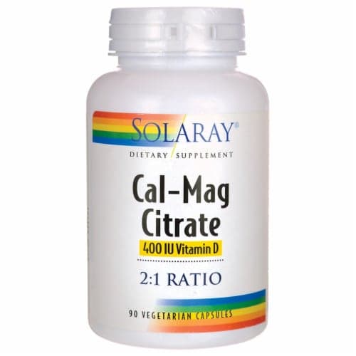 Solaray Cal-Mag Citrate With Vitamin D 2:1 Ratio 90 Veg Caps