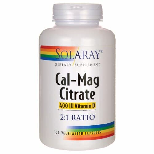 Solaray Cal-Mag Citrate With Vitamin D 2:1 180 Vcaps