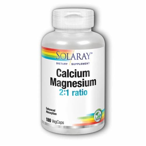 Solaray Calcium & Magnesium 2:1 Ratio 180 Veg Caps