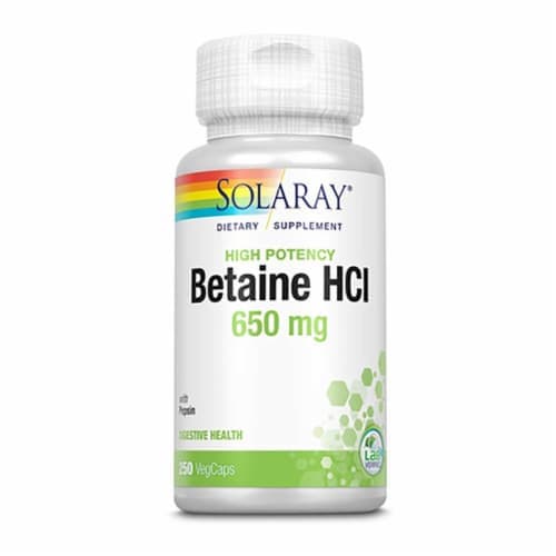 Solaray High Potency Betaine Hcl 250 Veg Caps