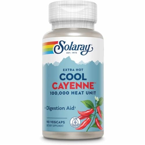 Solaray Extra Hot Cool Cayenne 100,000 Hu 90 Caps