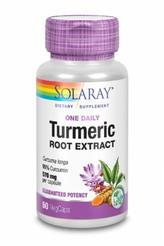 Solaray One Daily Turmeric Root Extract Veggie Capsules