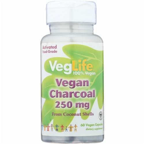 Veglife Vegan Charcoal From Coconut Shells 60 Vegan Caps