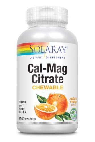 Solaray Calcium And Magnesium Citrate Orange Flavor Chewables