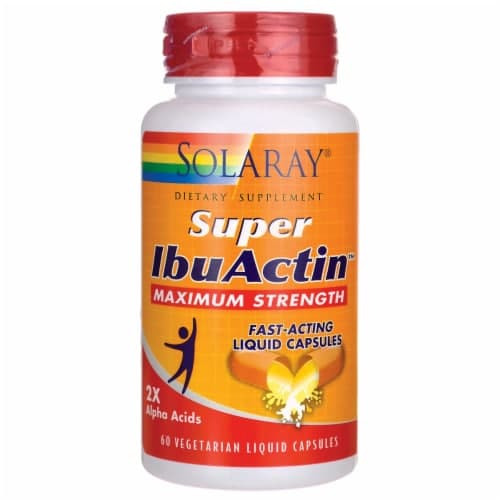 Solaray Super Ibuactin Maximum Strength 60 Liq Vegcap