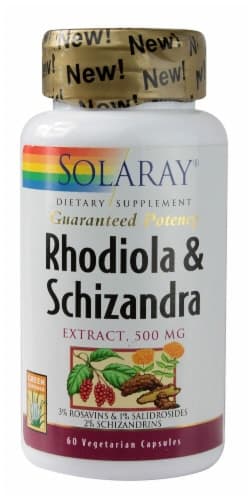 Solaray Rhodiola & Schizandra Extract Vegetarian Capsules