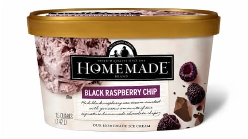 Homemade Brand Black Raspberry Chip Ice Cream Tub