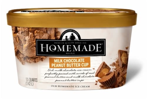 Homemade Brand Milk Chocolate Peanut Butter Cup Ice Cream Tub