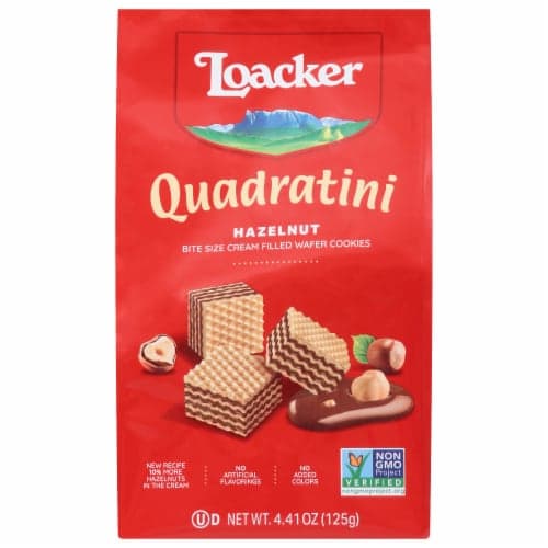 Loacker Quadratini Hazlenut Wafer Cookies