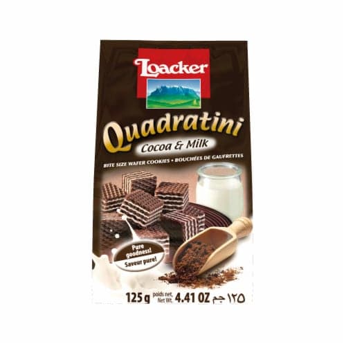 Loacker Quadratini Cocoa And Milk Wafer Cookies