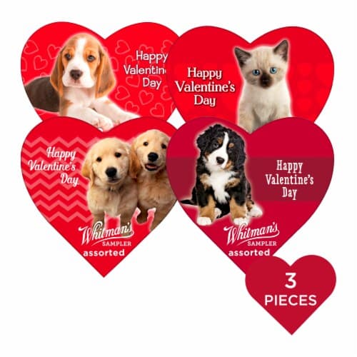 Whitman'S Sampler Valentine'S Day Animal Friends Assorted Milk & Dark Chocolate Heart Gift