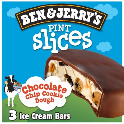 Ben & Jerry'S Pint Slices Ice Cream Bars Chocolate Chip Cookie Dough