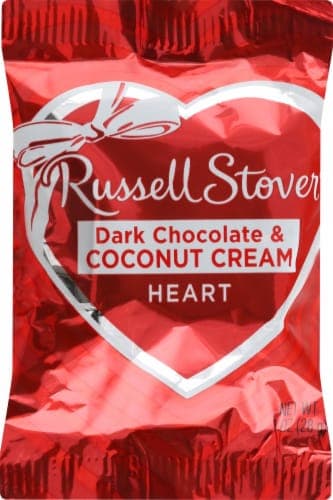 Russell Stover, Dark Chocolate & Coconut Cream, Heart