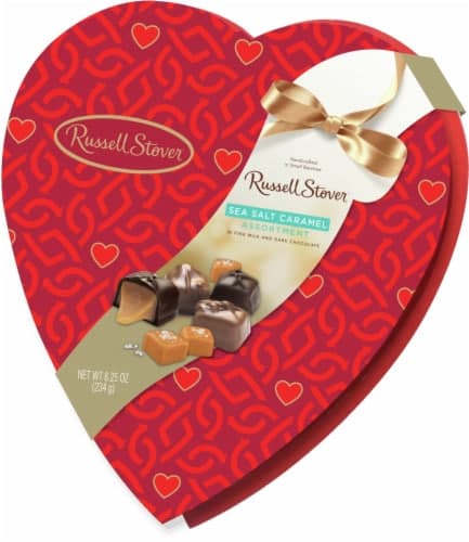 Russell Stover Milk & Dark Chocolate With Sea Salt Heart Box Valentine Candy