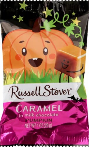 Russell Stover Pumpkin, Caramel In Milk Chocolate