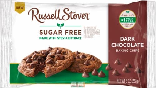 Russell Stover Baking Chips, Sugar Free, Dark Chocolate