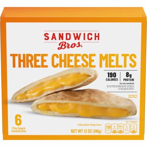 Sandwich Bros. Three Cheese Melt Pita Snack Sandwiches