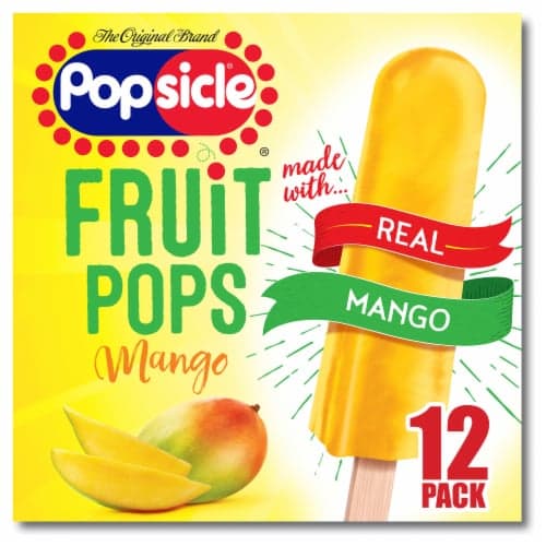 Popsicle Fruit Pops Mango Ice Pop, 12 Ice Pops