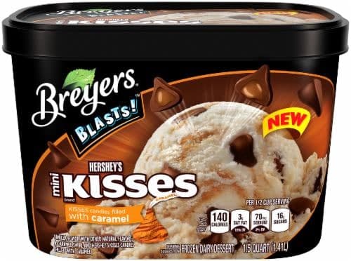 Breyers Blasts!  Dairy Dessert, Hershey'S Mini Kisses, Caramel