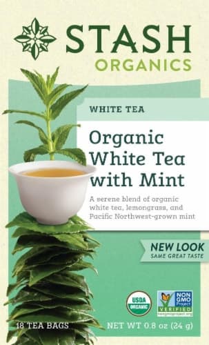 Stash White Tea, Organic, With Mint