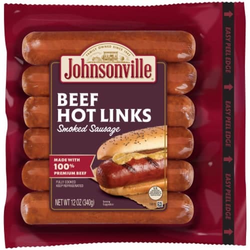 Johnsonville Sausage Smoked Hot Links Beef 6 Links