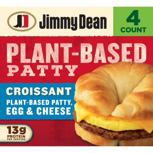 Jimmy Dean Croissant Breakfast Sandwiches With Plant-Based Patty Egg And Cheese