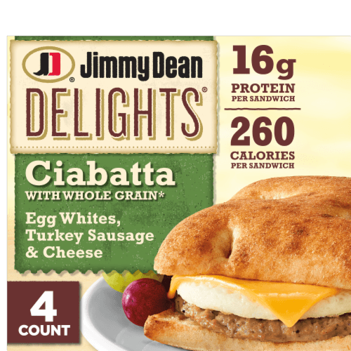 Jimmy Dean Delights Turkey Sausage Egg White Cheese Ciabatta Sandwich
